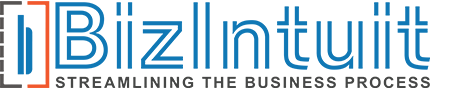 biz-lopng - Nwaresoft Private Limited - Nwaresoft Private Limited BizIntuit logo in blue with a gray vertical bar icon and the tagline 'STREAMLINING THE BUSINESS PROCESS'